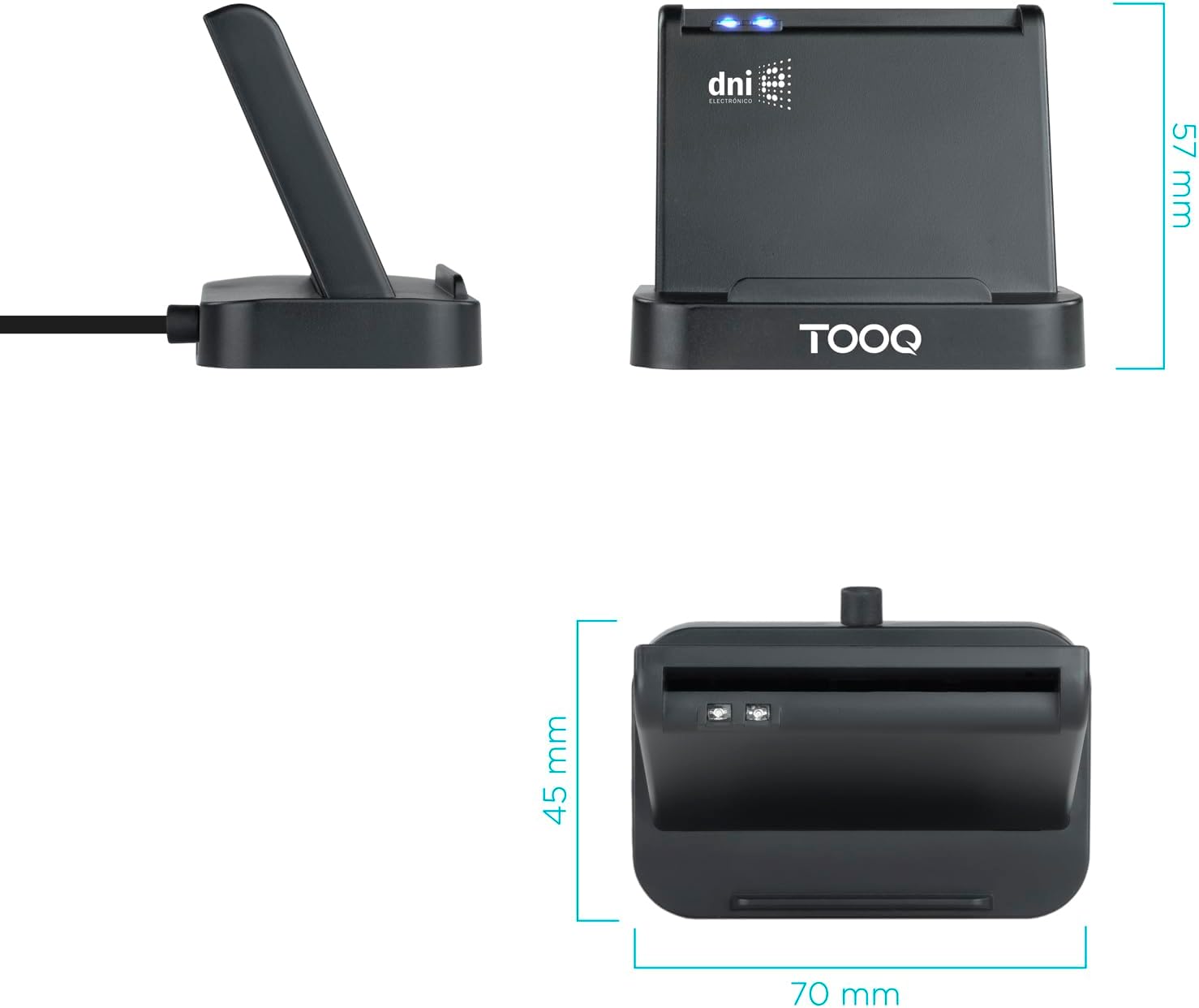 Leitor de CC TooQ TQR-220B/ USB 2.0/ Preto - Imagem 3