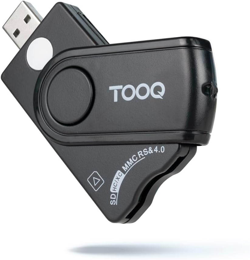 Leitor de Cartão de Cidadão, Cartões Inteligentes, SD e MicroSD TooQ TQR-3012B/ USB 2.0/ Preto