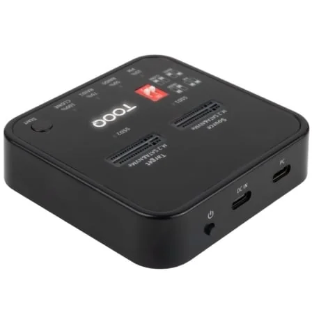 Docking Station TooQ TQDS-201B para SSD M.2 NVMe/SATA Dual Bay USB-C 3.2 Gen 2 10Gbps RAID Clone Preto - Imagem 2