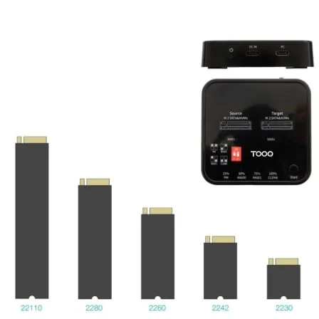 Docking Station TooQ TQDS-201B para SSD M.2 NVMe/SATA Dual Bay USB-C 3.2 Gen 2 10Gbps RAID Clone Preto - Imagem 3
