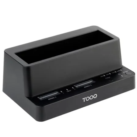 Docking Station TooQ TQDS-502B Dual M.2 NVMe e SATA 2.5"/3.5" USB-C 3.2 Gen 2 10Gbps Offline Clone Preto