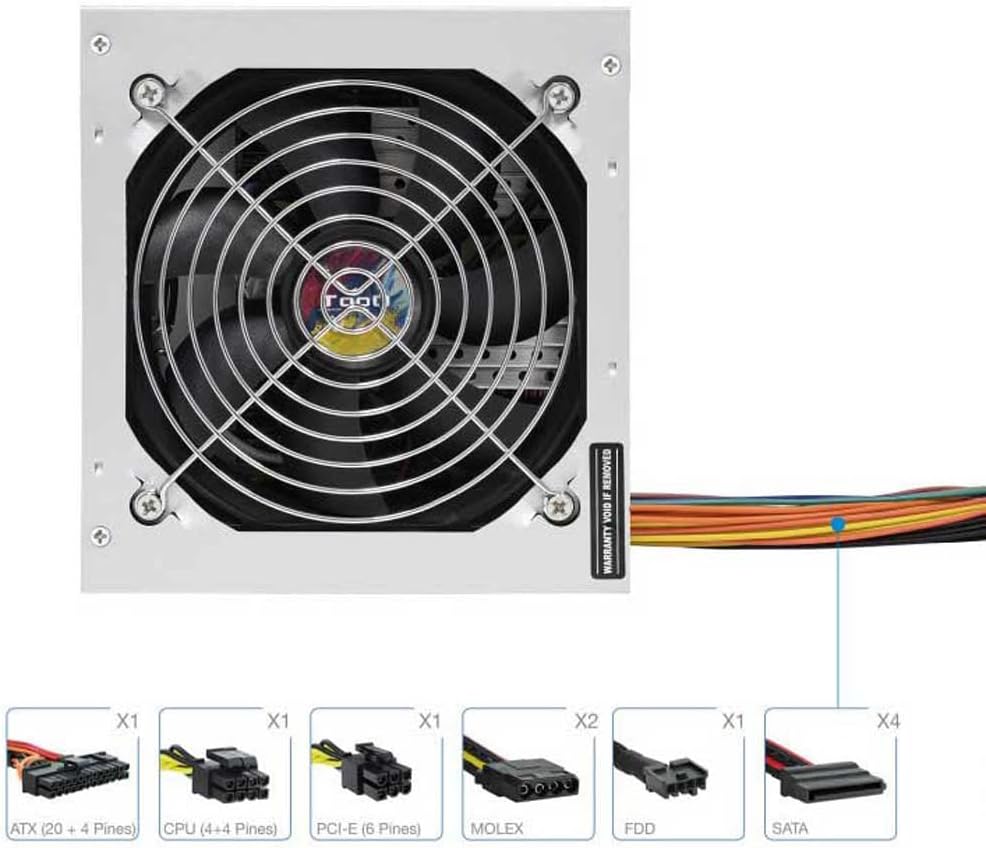 Fonte de Alimentação TooQ TQAPOLO-500SP/ 500W/ Ventoinha 12cm - Imagem 4