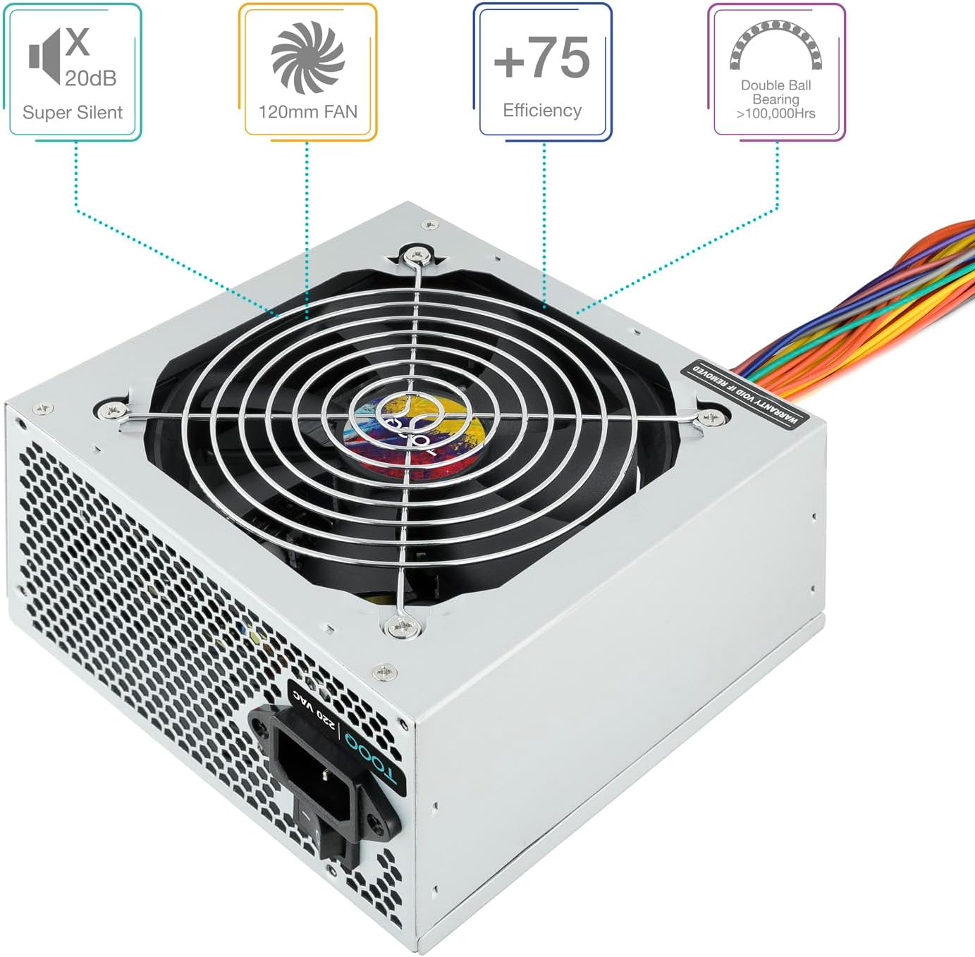Fonte de Alimentação TooQ TQAPOLO-550SP/ 550W/ Ventoinha 12cm - Imagem 2