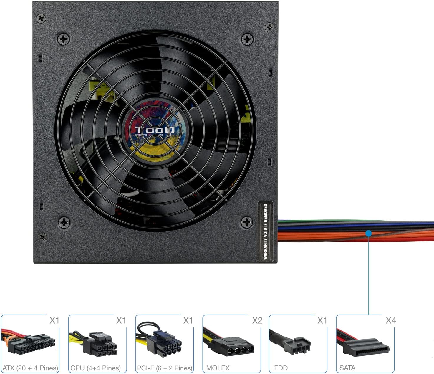 Fonte de Alimentação TooQ TQAPOLO-600SP/ 600W/ Ventoinha 14cm - Imagem 3