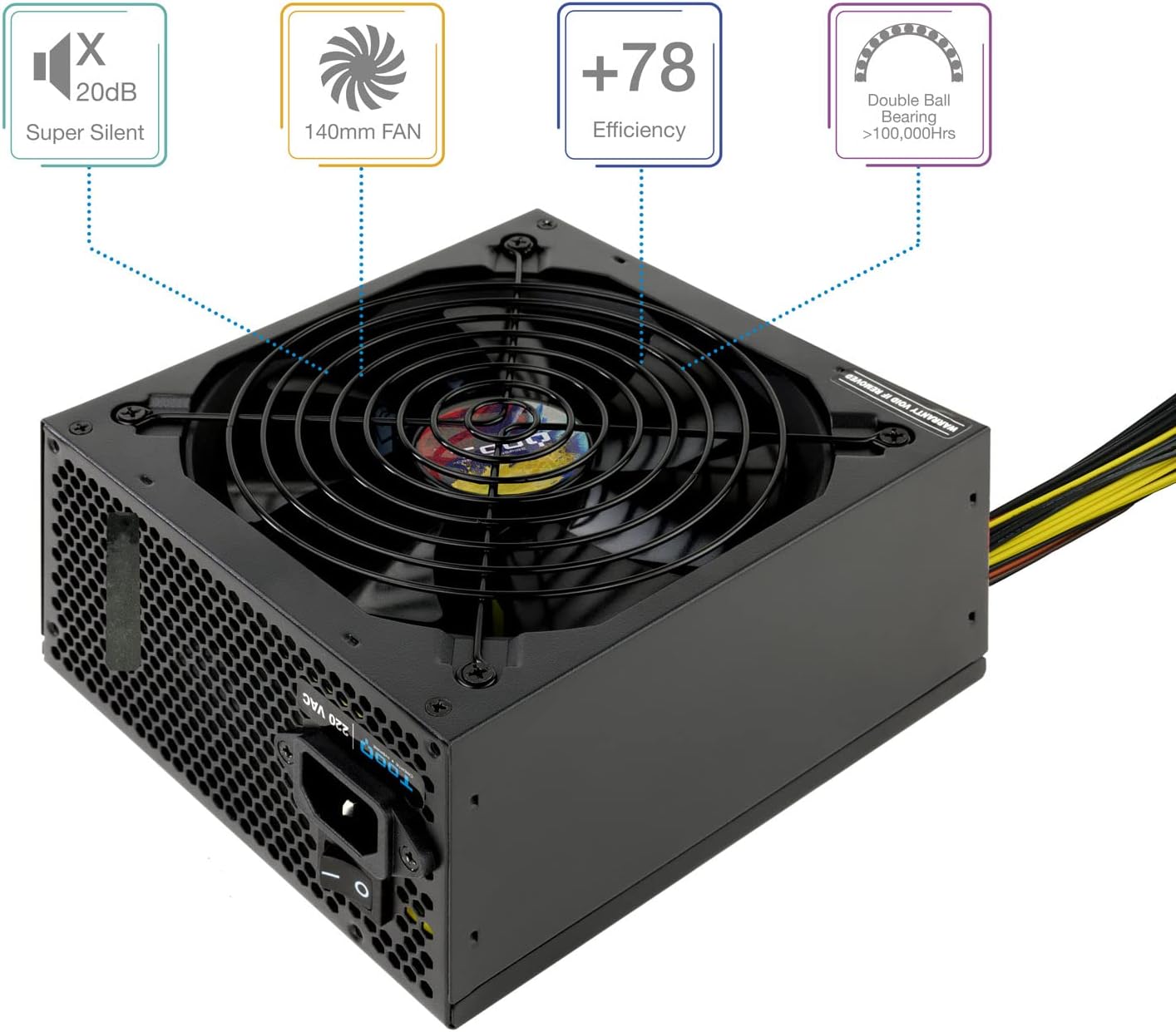 Fonte de Alimentação TooQ TQAPOLO-650SP/ 650W/ Ventilador 14cm - Imagem 2