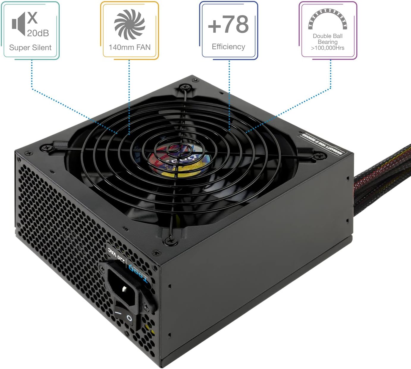 Fonte de Alimentação Tooq TQAPOLO-750SP/ 750W/ Ventoinha 14cm - Imagem 2