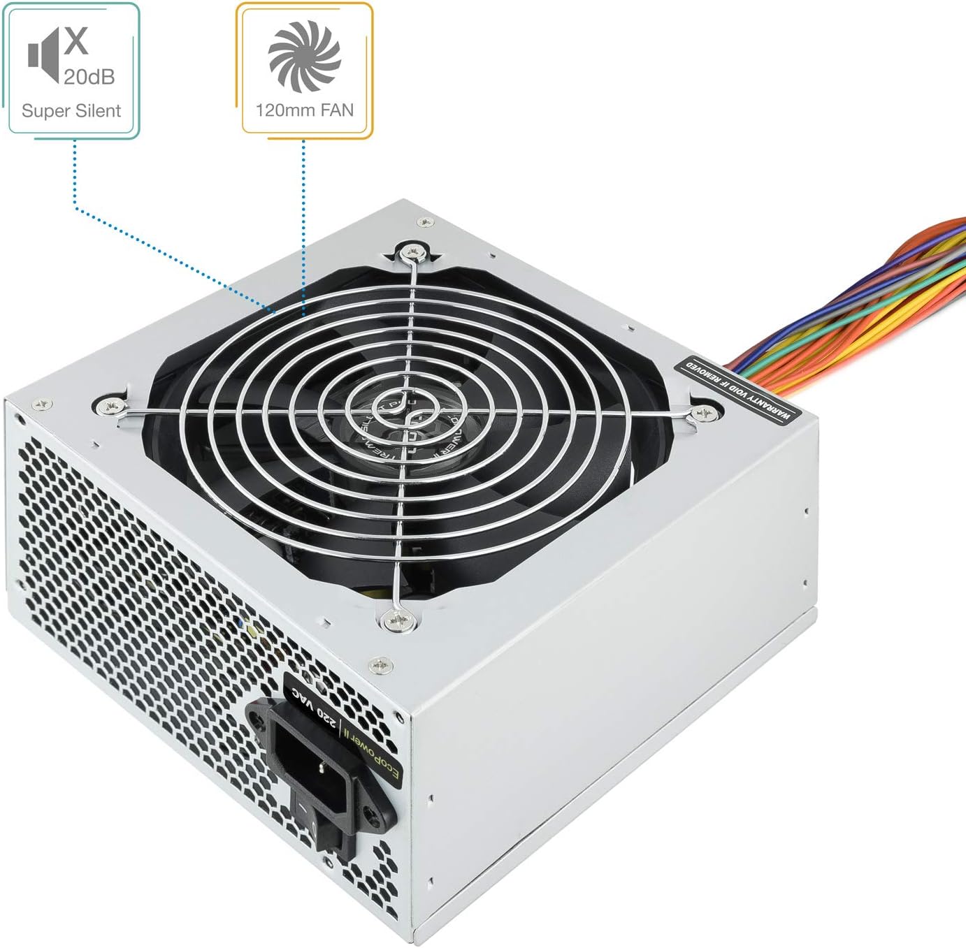 Fonte de Alimentação Tooq TQEP-500SSE-O OEM/ 500W/ Ventilador 12cm - Imagem 2