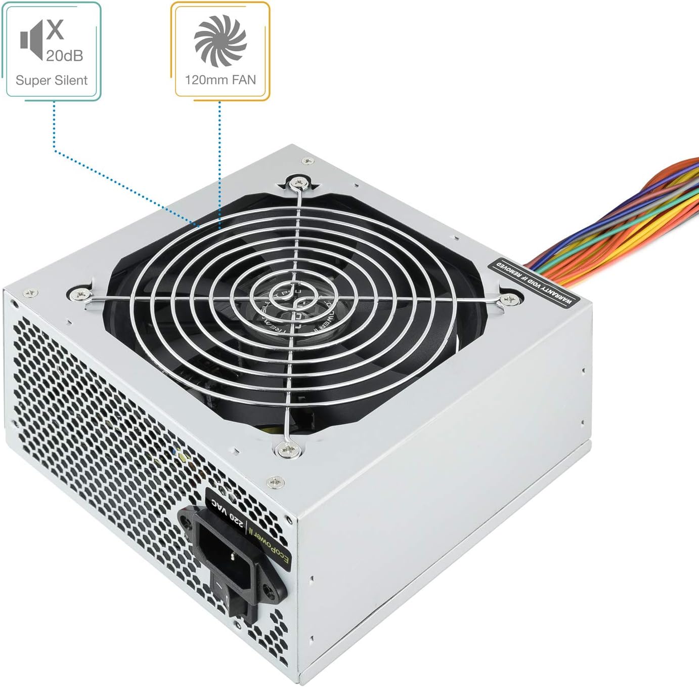 Fonte de Alimentação TooQ TQEP-500SSE/ 500W/ Ventoinha 12cm - Imagem 2
