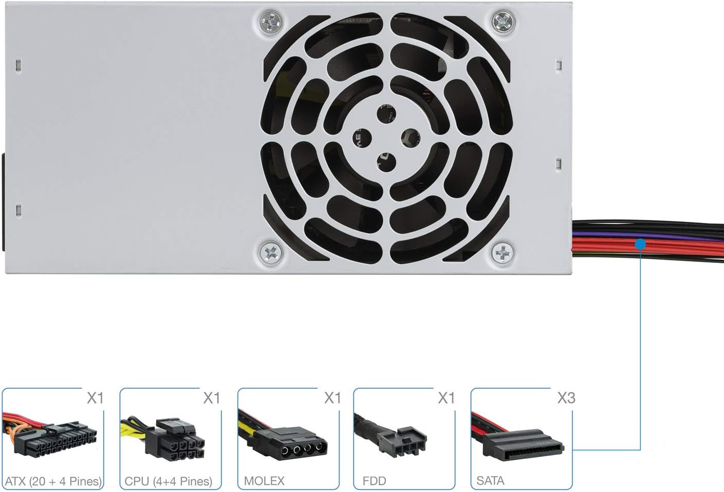 Fonte de Alimentação TFX TooQ TQEP-TFX500S-O/ 500W/ Ventilador 8cm - Imagem 3