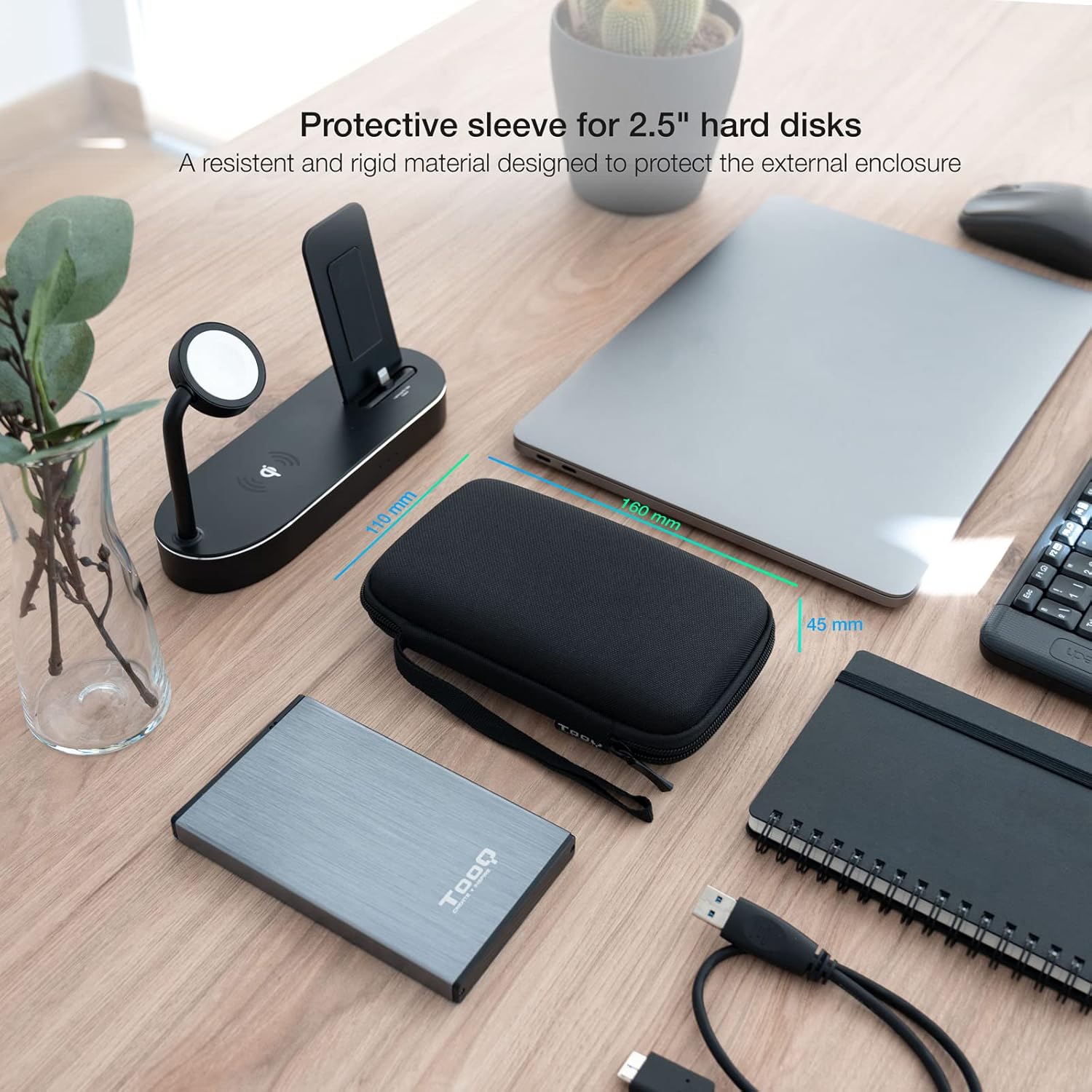 Capa para Disco Externo de 2.5" TooQ TQBC-E2503B/ Preto - Imagem 2
