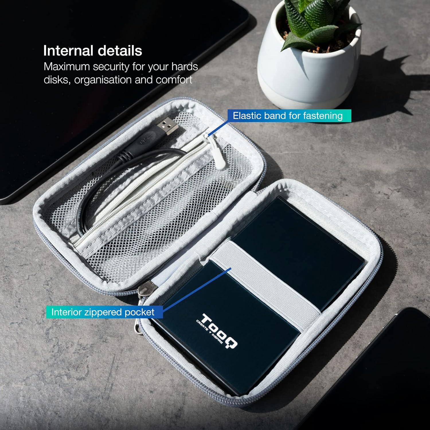 Capa para Disco Externo de 2.5" TooQ TQBC-E2503G/ Cinzento - Imagem 4