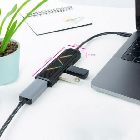 Hub USB-C Nanocable 10.16.0401 4 em 1 com HDMI 4K 60Hz 2x USB 3.1 e USB-C PD 100W Preto - Imagem 3