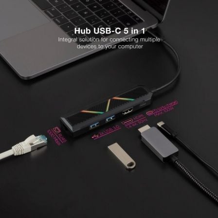 Docking USB Tipo-C Nanocable 10.16.0501/ 2xUSB/ 1xUSB Tipo-C PD/ 1xHDMI/ 1xRJ45/ Preto - Imagem 3