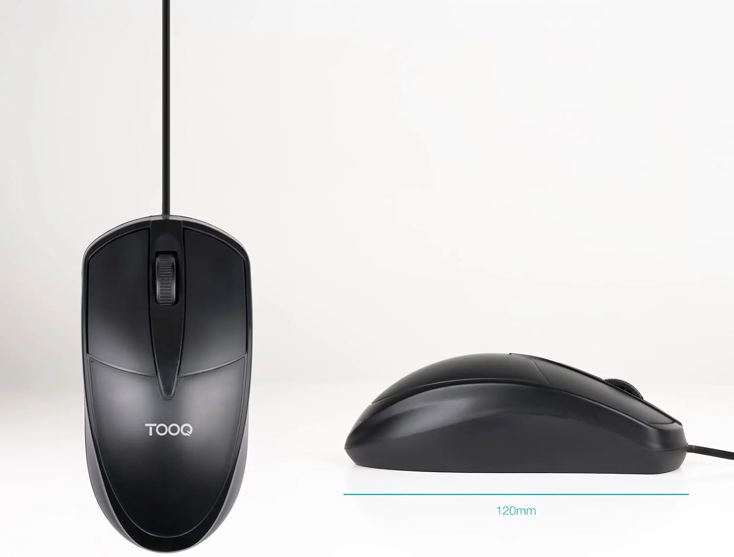 Rato Ótico TooQ TQM-1001-B Com Fio 1000 DPI 3 Botões Preto - Imagem 2