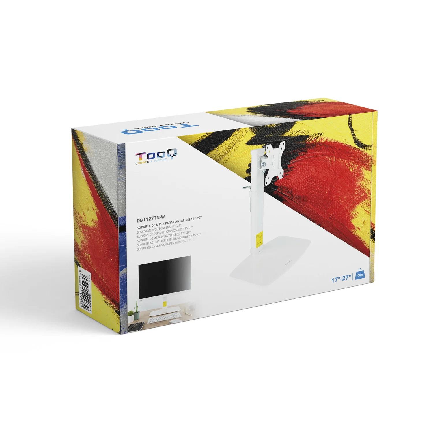 Suporte de Mesa para Monitor TOOQ DB1127TN-W 17"-27" VESA 75/100 até 6kg Ajustável Branco - Imagem 12