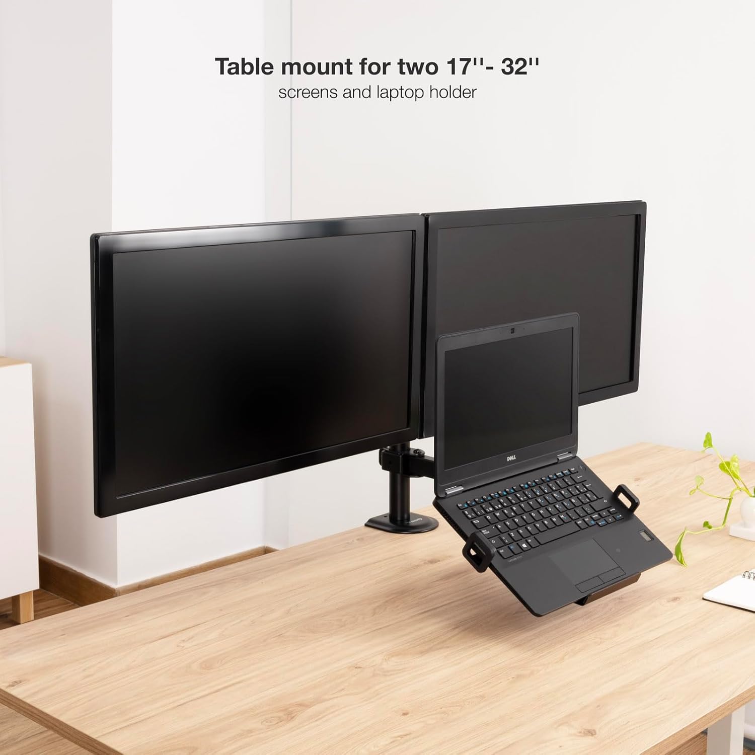 Suporte de Mesa para 2 Monitores e 1 Portátil TooQ DB1202TN-B/ Giratório/ Inclinável/ até 9kg - Imagem 2