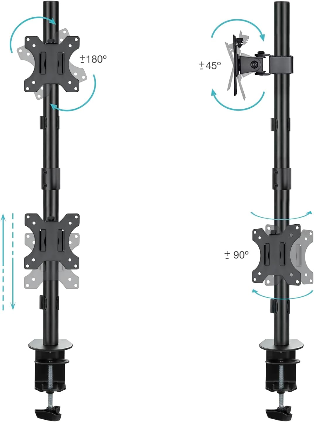 Apoio de Mesa para 2 Monitores TooQ DB1233TNV-B/ Giratório/ Inclinável/ até 8kg - Imagem 2