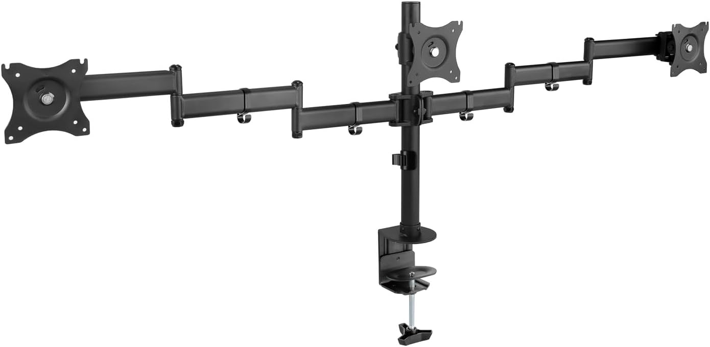 Suporte de Mesa para 3 Monitores TooQ DB1327TN-B/ Giratório/ Inclinável/ até 8kg