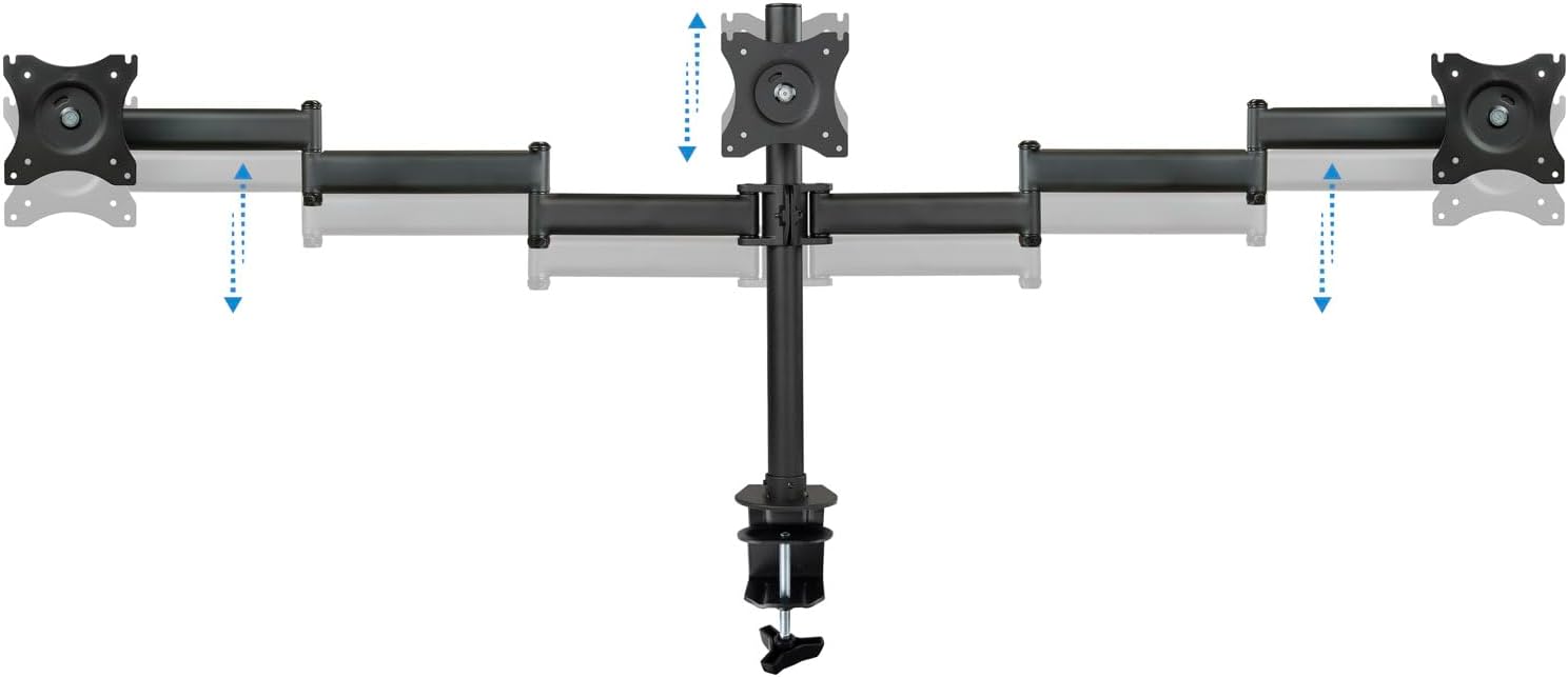 Suporte de Mesa para 3 Monitores TooQ DB1327TN-B/ Giratório/ Inclinável/ até 8kg - Imagem 2