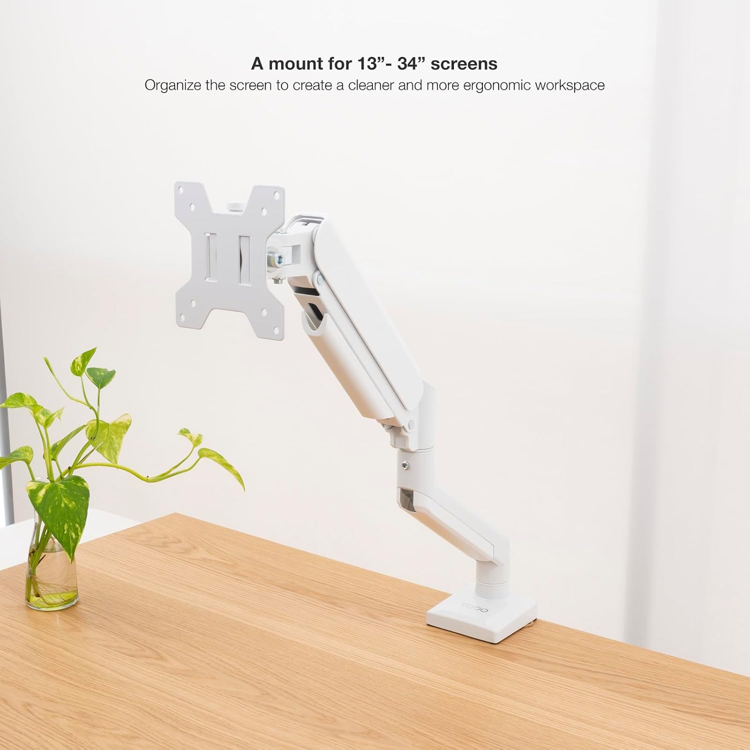 Suporte de Mesa para Monitor TooQ DB1334TNR-W Giratório e Inclinável até 10kg Branco - Imagem 2