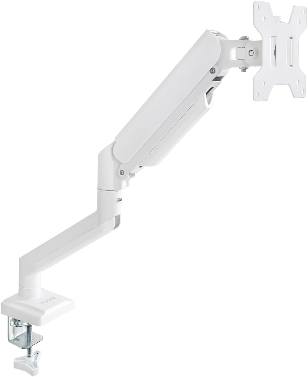 Suporte de Mesa para Monitor TooQ DB1334TNR-W Giratório e Inclinável até 10kg Branco