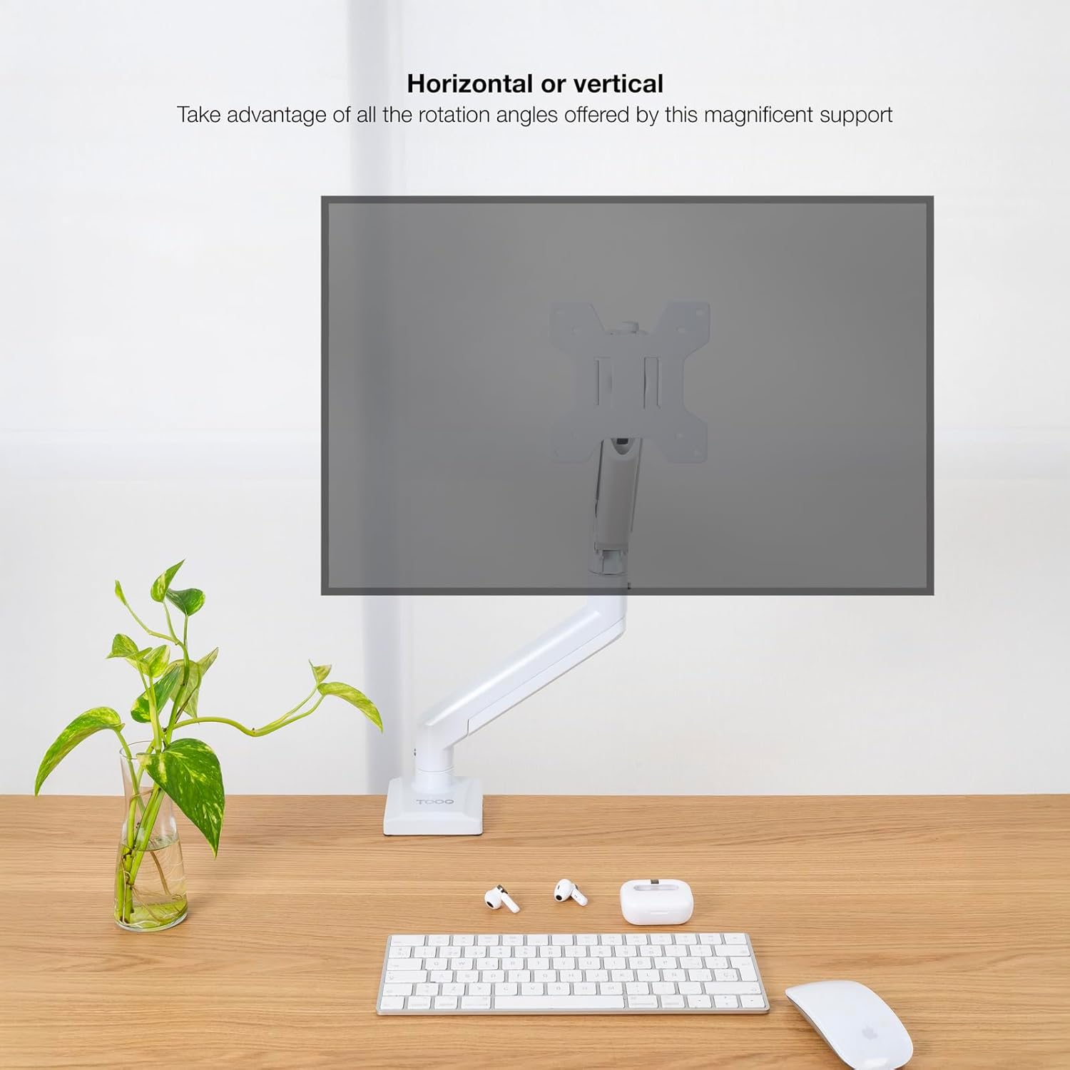 Suporte de Mesa para Monitor TooQ DB1334TNR-W Giratório e Inclinável até 10kg Branco - Imagem 3