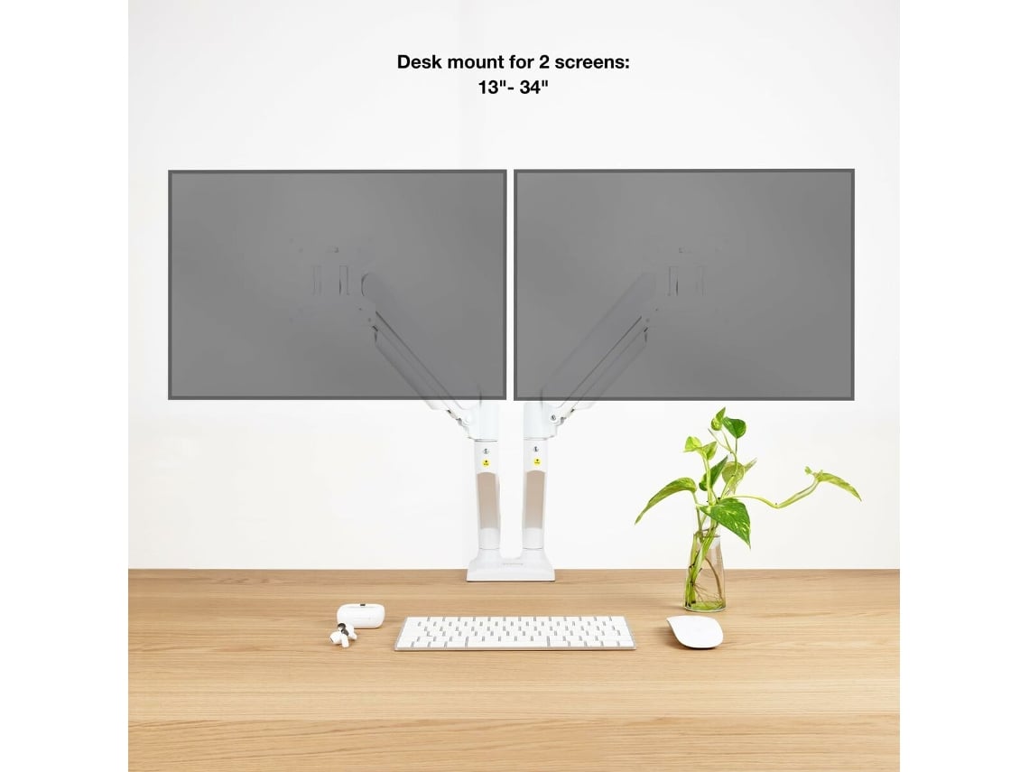 Apoio de Mesa para 2 Monitores TooQ DB1434TNR-W/ Rotativo/ Inclinável/ até 10kg - Imagem 8