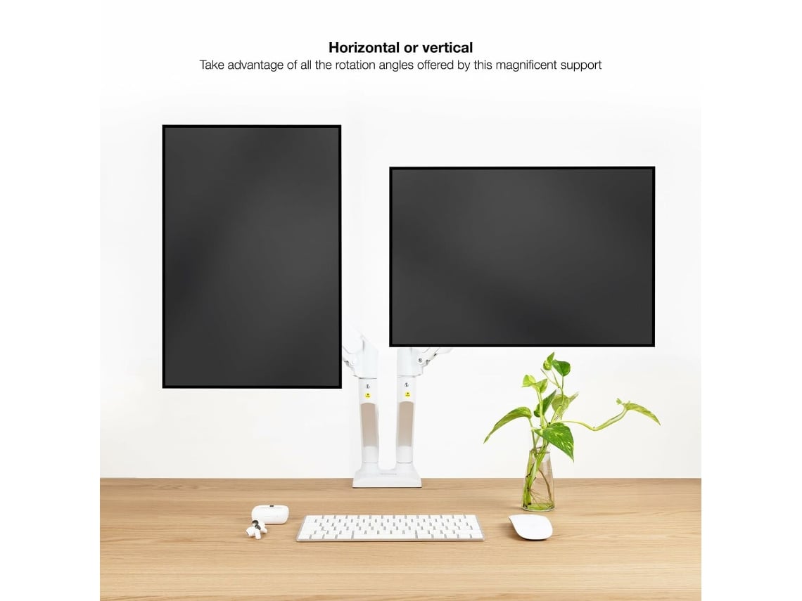 Apoio de Mesa para 2 Monitores TooQ DB1434TNR-W/ Rotativo/ Inclinável/ até 10kg - Imagem 9