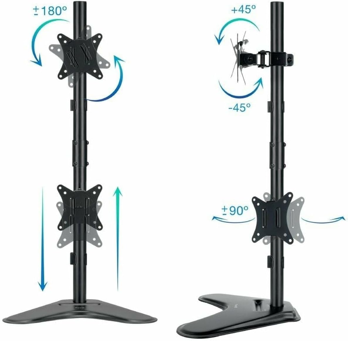 Suporte de Mesa para 2 Monitores TooQ DB1703TNV-B/ Rotativo/ Inclinável/ até 9 kg - Imagem 2