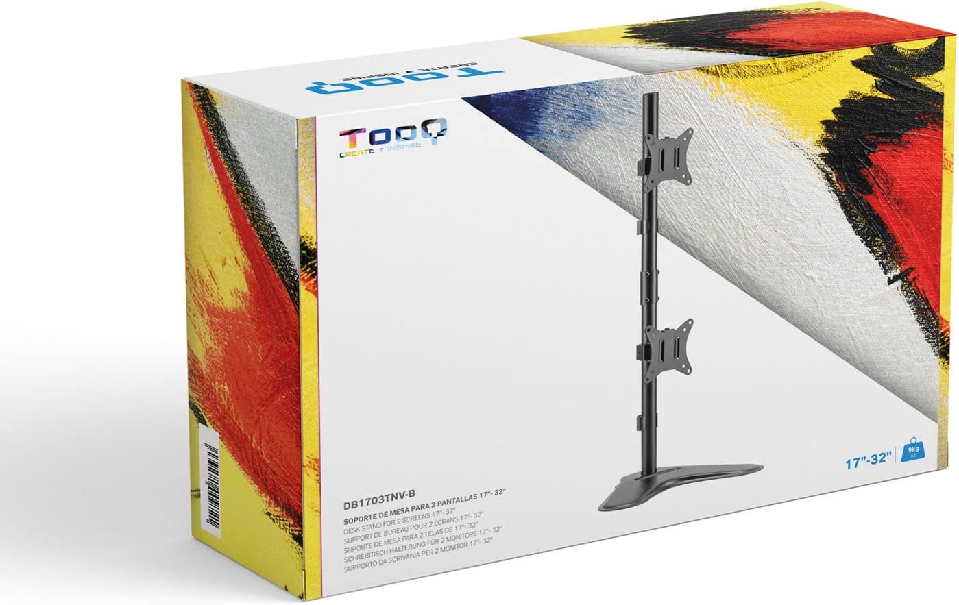 Suporte de Mesa para 2 Monitores TooQ DB1703TNV-B/ Rotativo/ Inclinável/ até 9 kg - Imagem 4