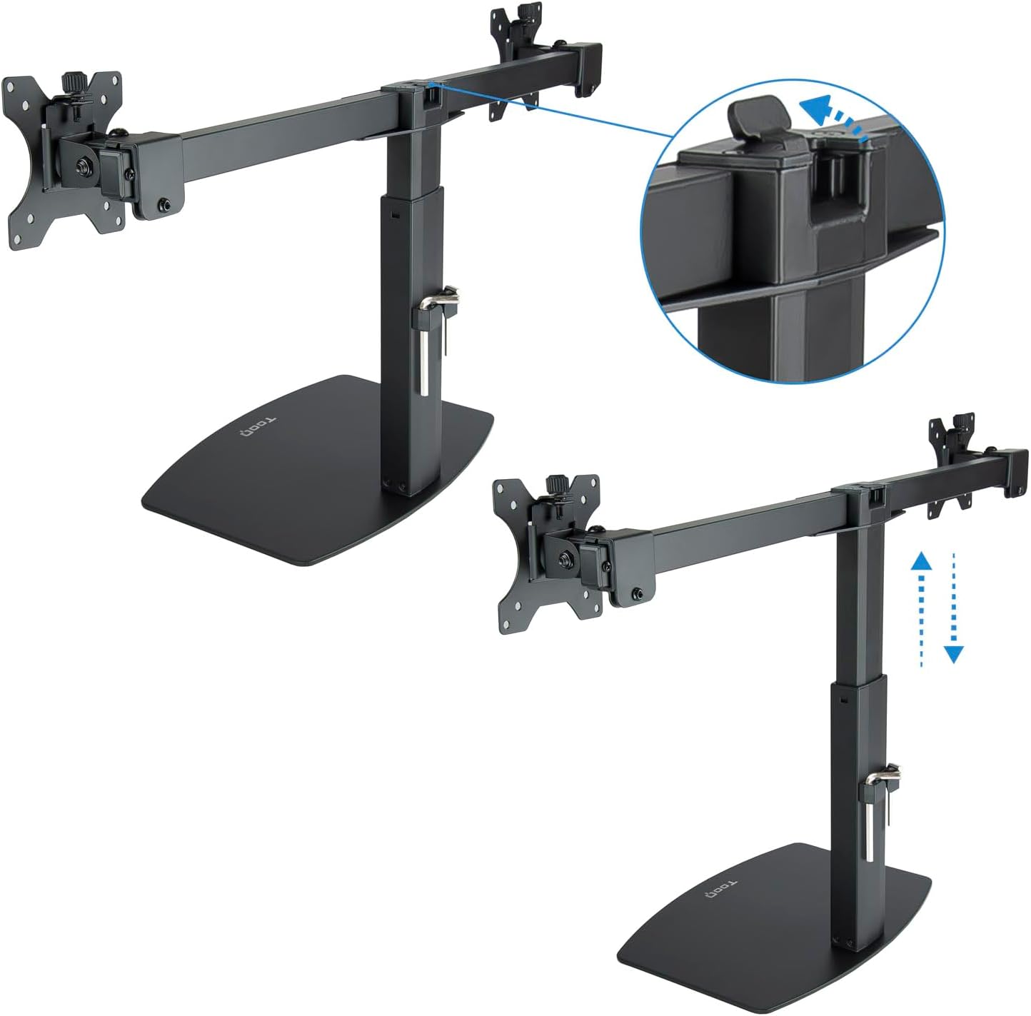 Suporte de Secretária para 2 Monitores TooQ DB1727TN-B/ Rotativo/ Inclinável/ até 6kg - Imagem 4