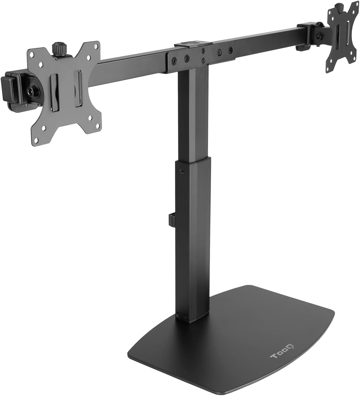 Suporte de Secretária para 2 Monitores TooQ DB1727TN-B/ Rotativo/ Inclinável/ até 6kg