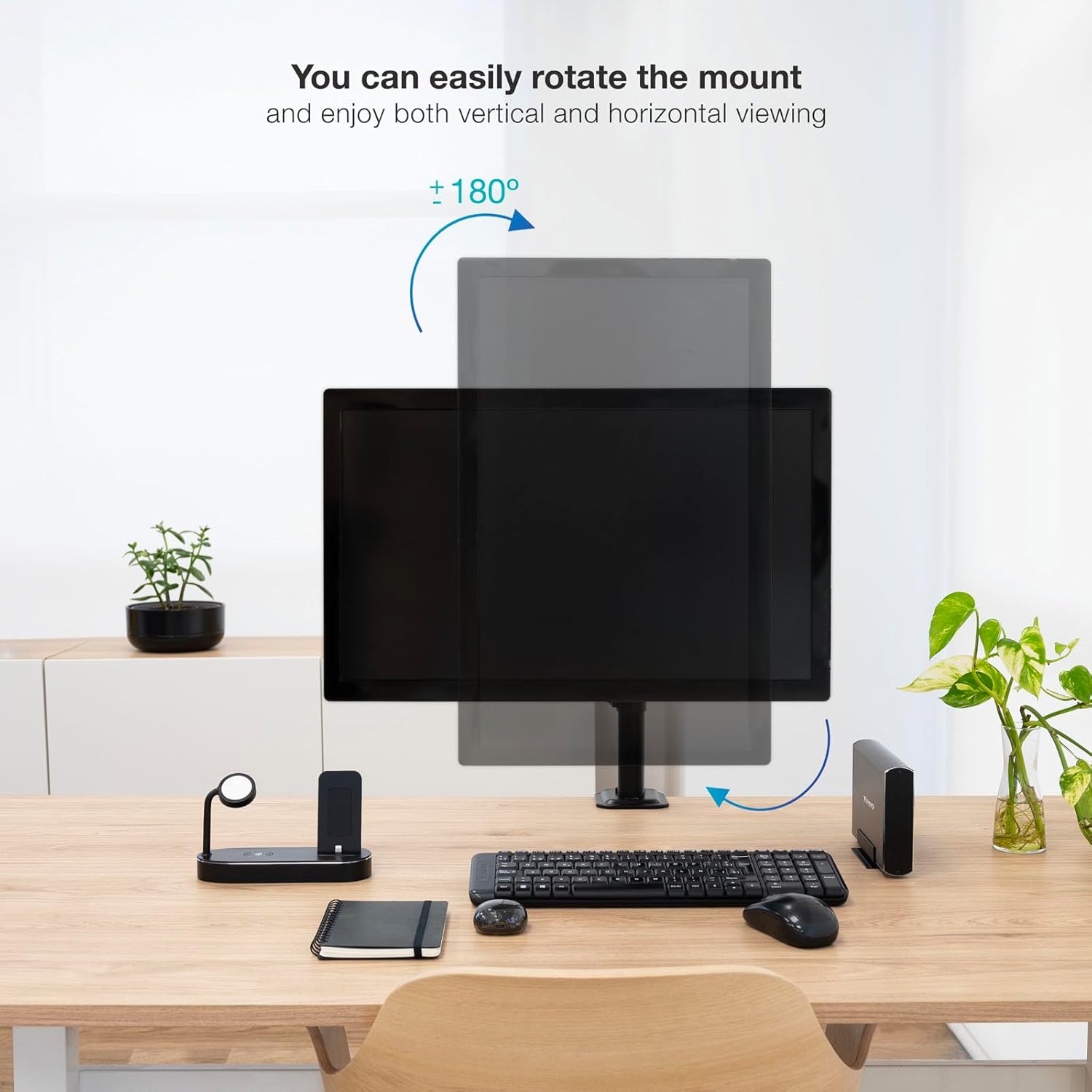 Apoio de Mesa para Monitor TooQ DB1801TN-B/ Giratório/ Inclinável/ até 8kg - Imagem 3