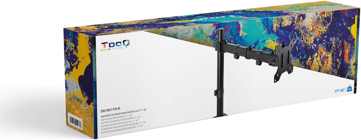 Apoio de Mesa para Monitor TooQ DB1801TN-B/ Giratório/ Inclinável/ até 8kg - Imagem 8