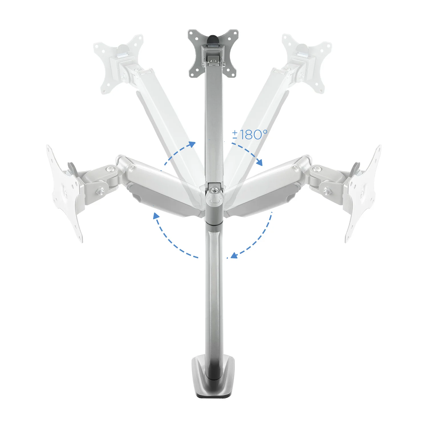 Suporte de Mesa para Monitor TOOQ DB3032TNR-S 13"-32" até 9kg Pistão a Gás VESA 75/100 Prateado - Imagem 6