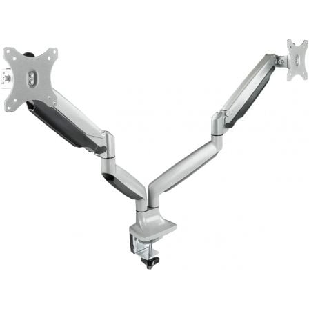 Suporte de Mesa para 2 Monitores TooQ DB3132TNR-S 13"-32" Pistão de Gás VESA até 9kg/Braço Prateado - Imagem 2