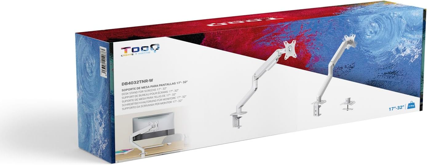Suporte de Mesa para Monitor TooQ DB4032TNR-W/ Giratório/ Inclinável/ até 9kg - Imagem 10