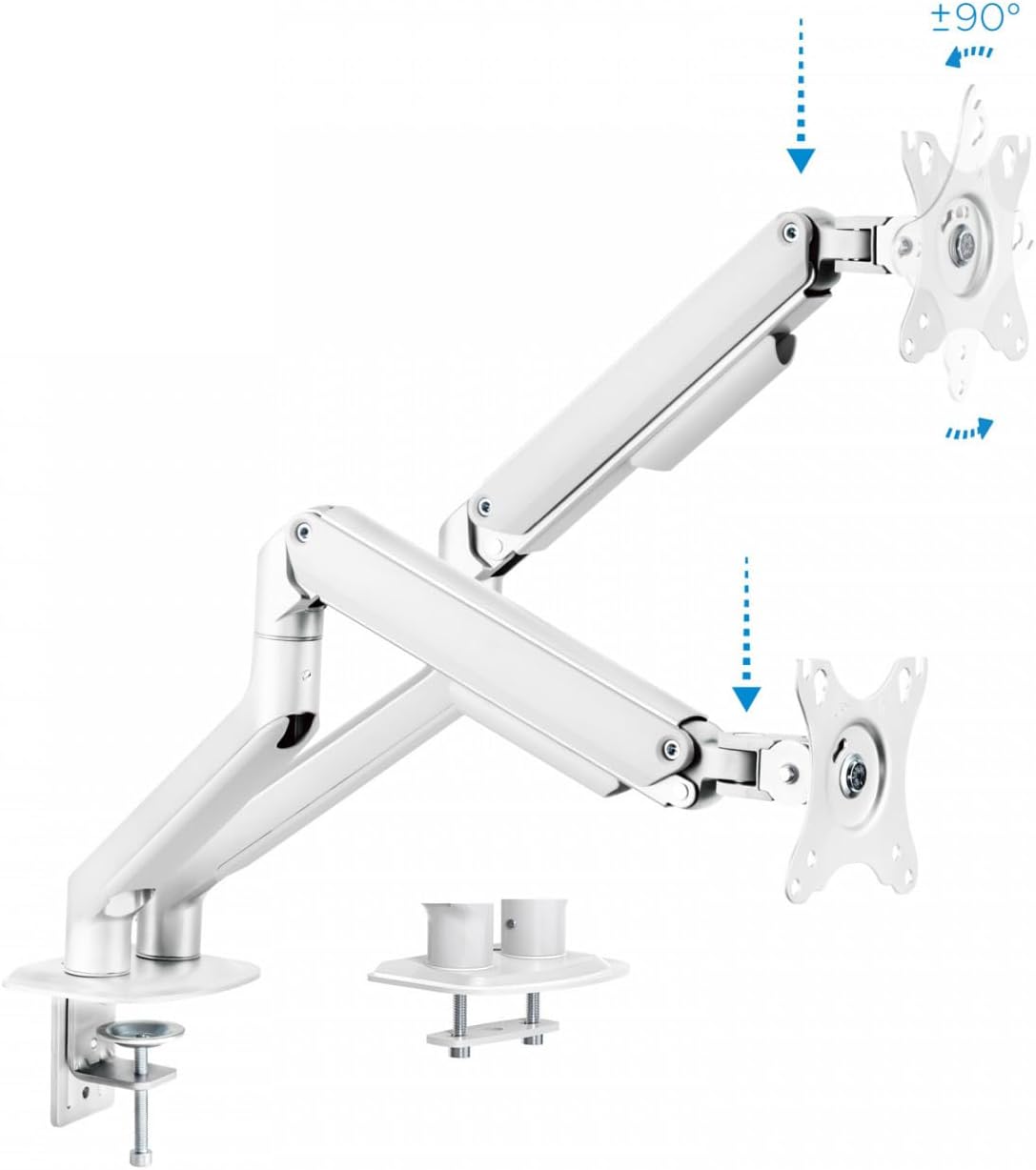 Suporte de Mesa para 2 Monitores TooQ DB4132TNR-W/ Giratório/ Inclinável/ até 9kg - Imagem 2