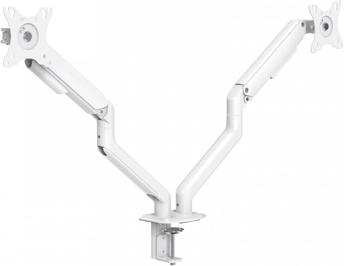 Suporte de Mesa para 2 Monitores TooQ DB4132TNR-W/ Giratório/ Inclinável/ até 9kg
