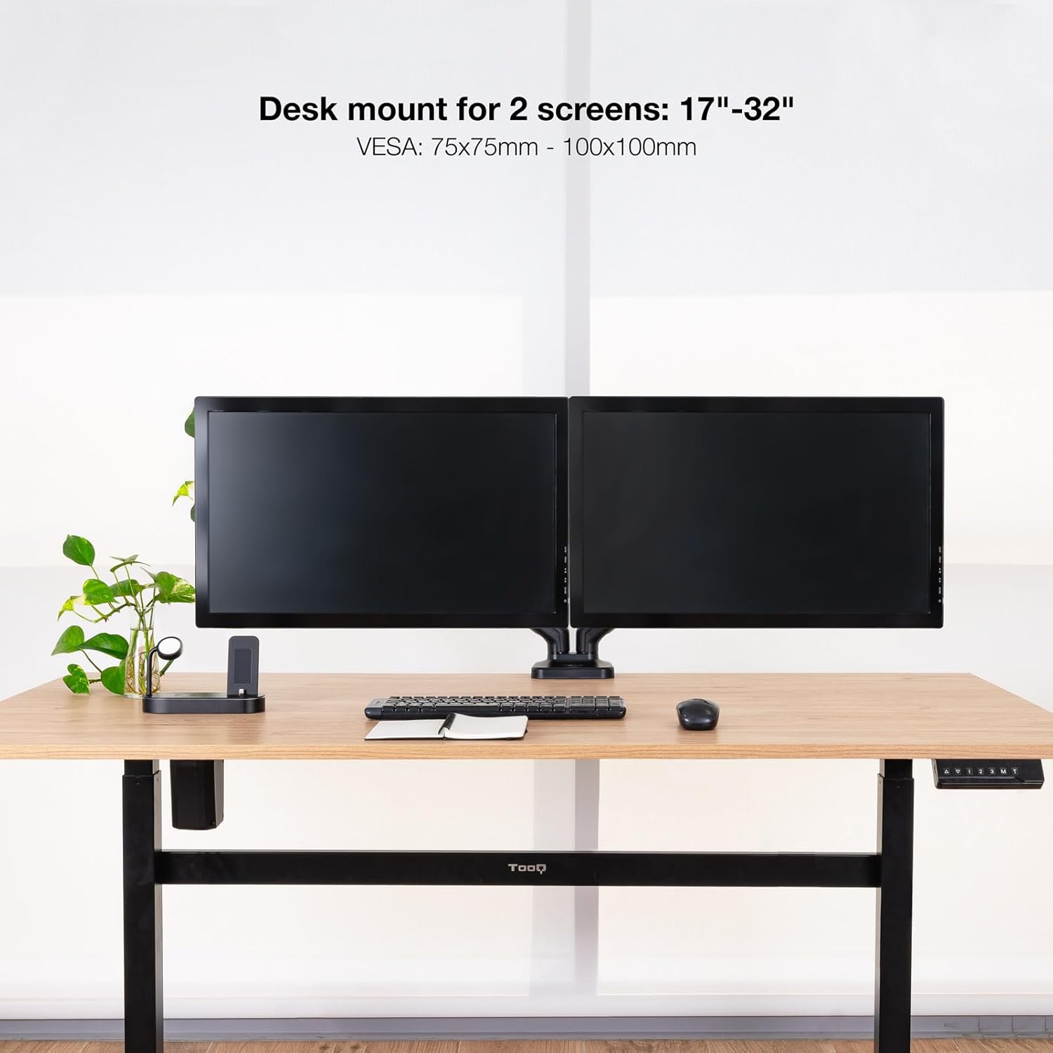 Suporte de Mesa para 2 Monitores TooQ DB5132TNR-B/ Giratório/ Inclinável/ até 9kg - Imagem 4