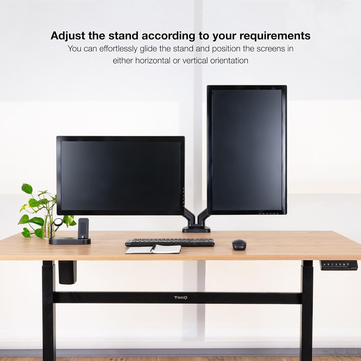 Suporte de Mesa para 2 Monitores TooQ DB5132TNR-B/ Giratório/ Inclinável/ até 9kg - Imagem 5