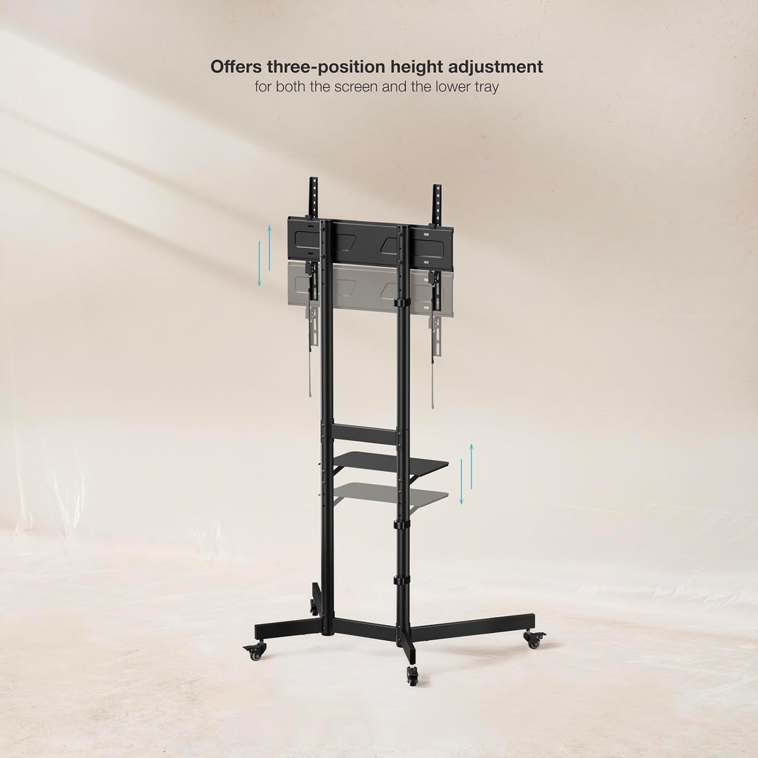 Suporte de Chão Inclinável com Rodas TooQ KEFRÉN FS1150M-B para TV de 37-70"/ até 70kg - Imagem 4