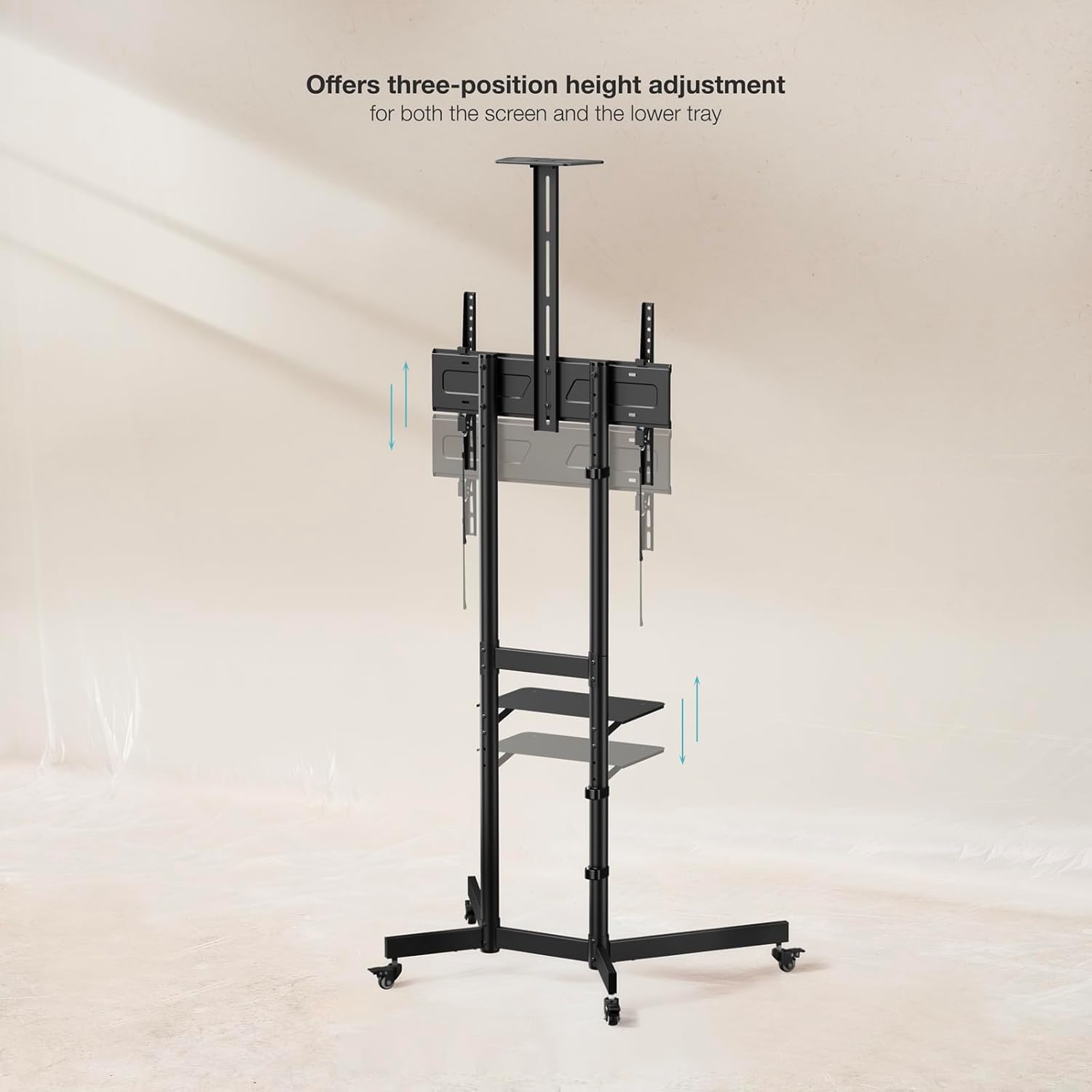 Suporte de Chão Inclinável com Rodas TooQ NEFERTITI FS1151M-B para TV de 37-70"/ até 70kg - Imagem 4
