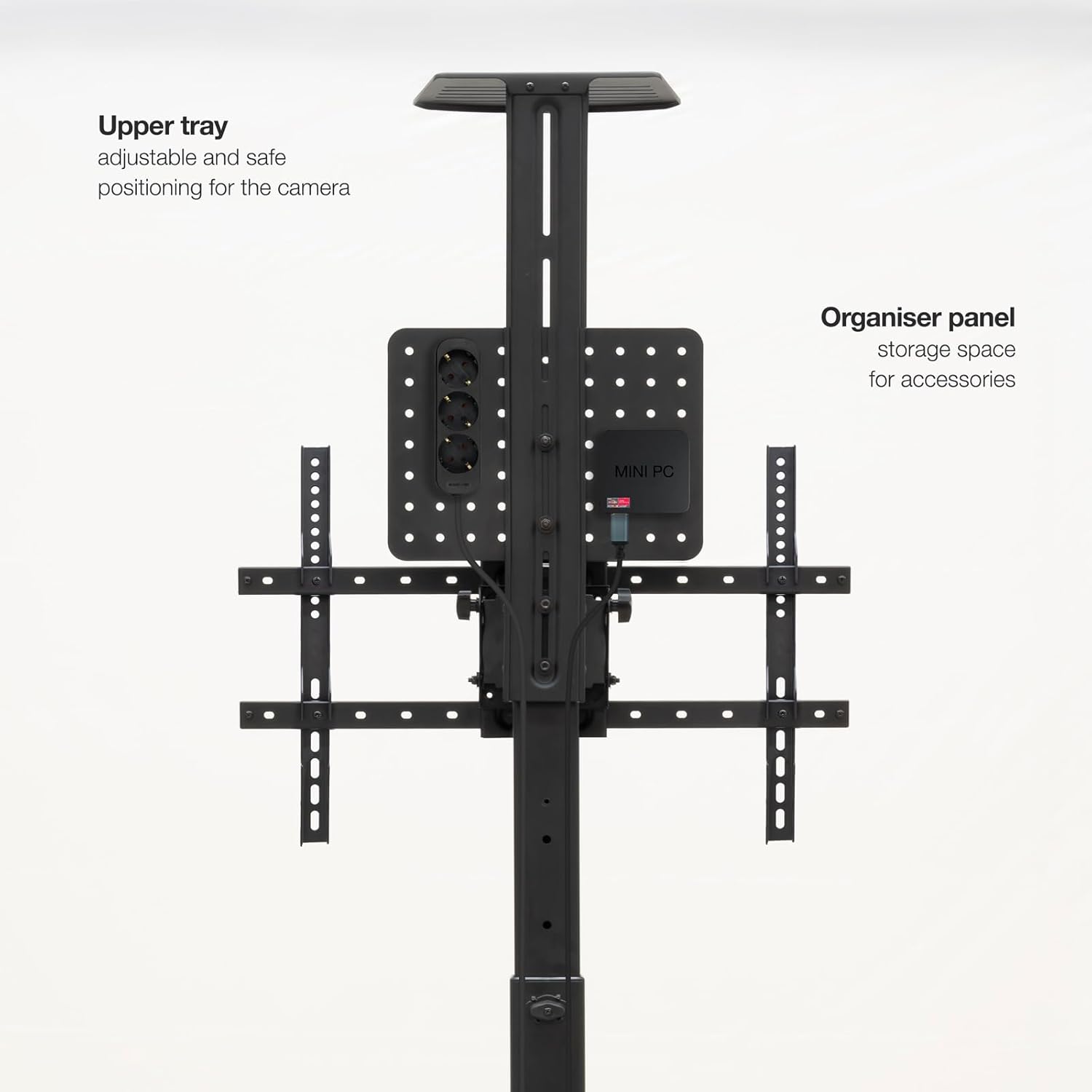 Suporte de Chão Inclinável com Rodas TooQ FS1184M-B para TV de 35-70"/ até 70kg - Imagem 6