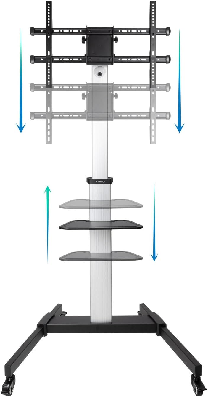 Suporte de Chão Inclinável/ Ajustável com Rodas TooQ FS1886M-B para TV de 37-86"/ até 50kg - Imagem 2