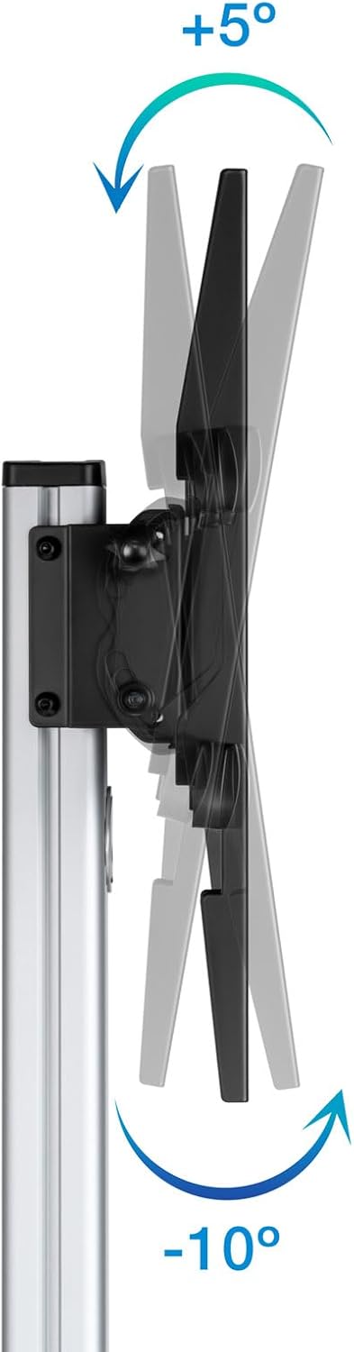 Suporte de Chão Inclinável/ Ajustável com Rodas TooQ FS1886M-B para TV de 37-86"/ até 50kg - Imagem 5