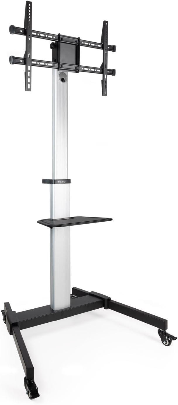 Suporte de Chão Inclinável/ Ajustável com Rodas TooQ FS1886M-B para TV de 37-86"/ até 50kg