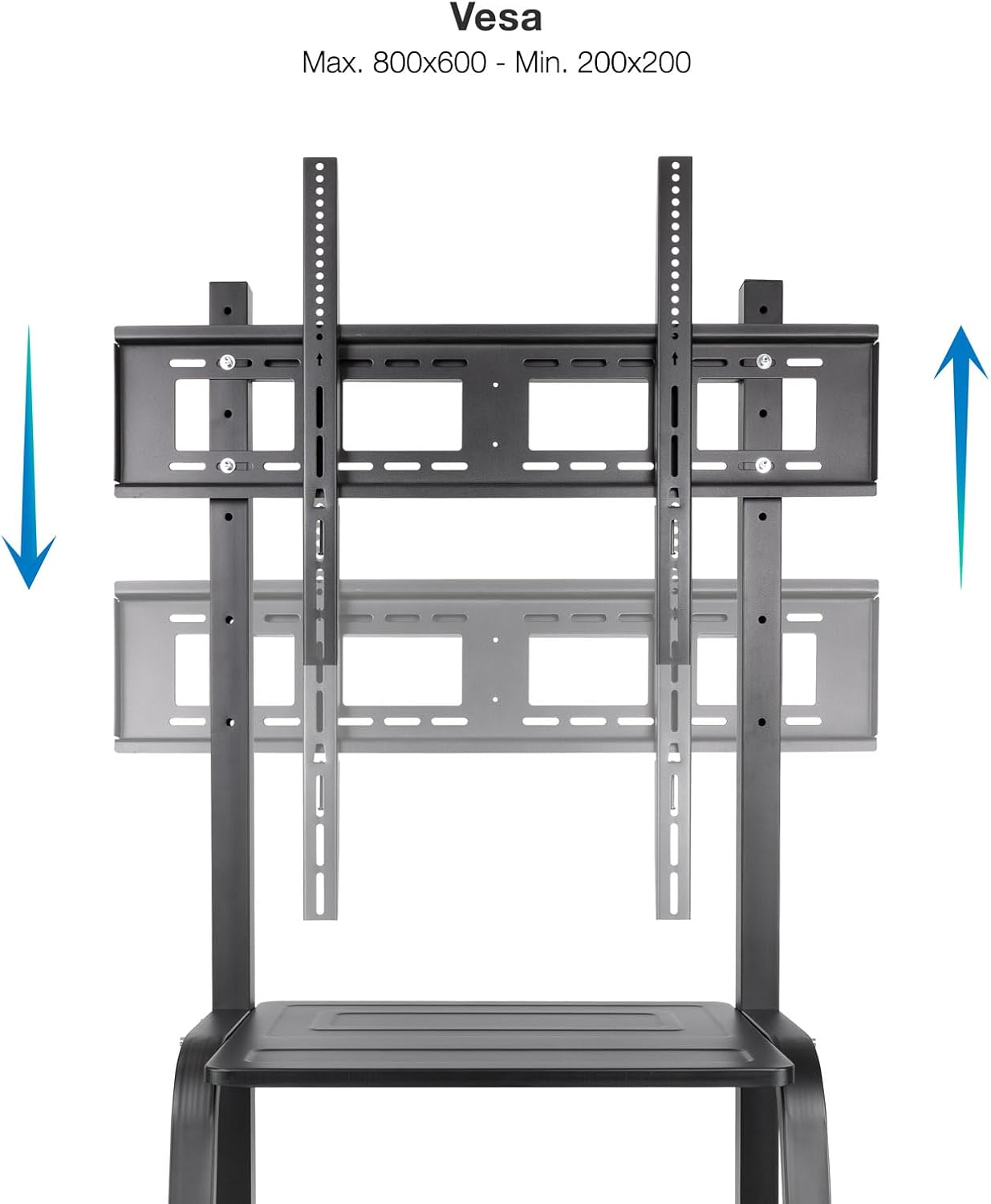 Suporte de Chão Ajustável com Rodas TooQ FS20101M-B para TV de 37-100" / até 150kg - Imagem 3