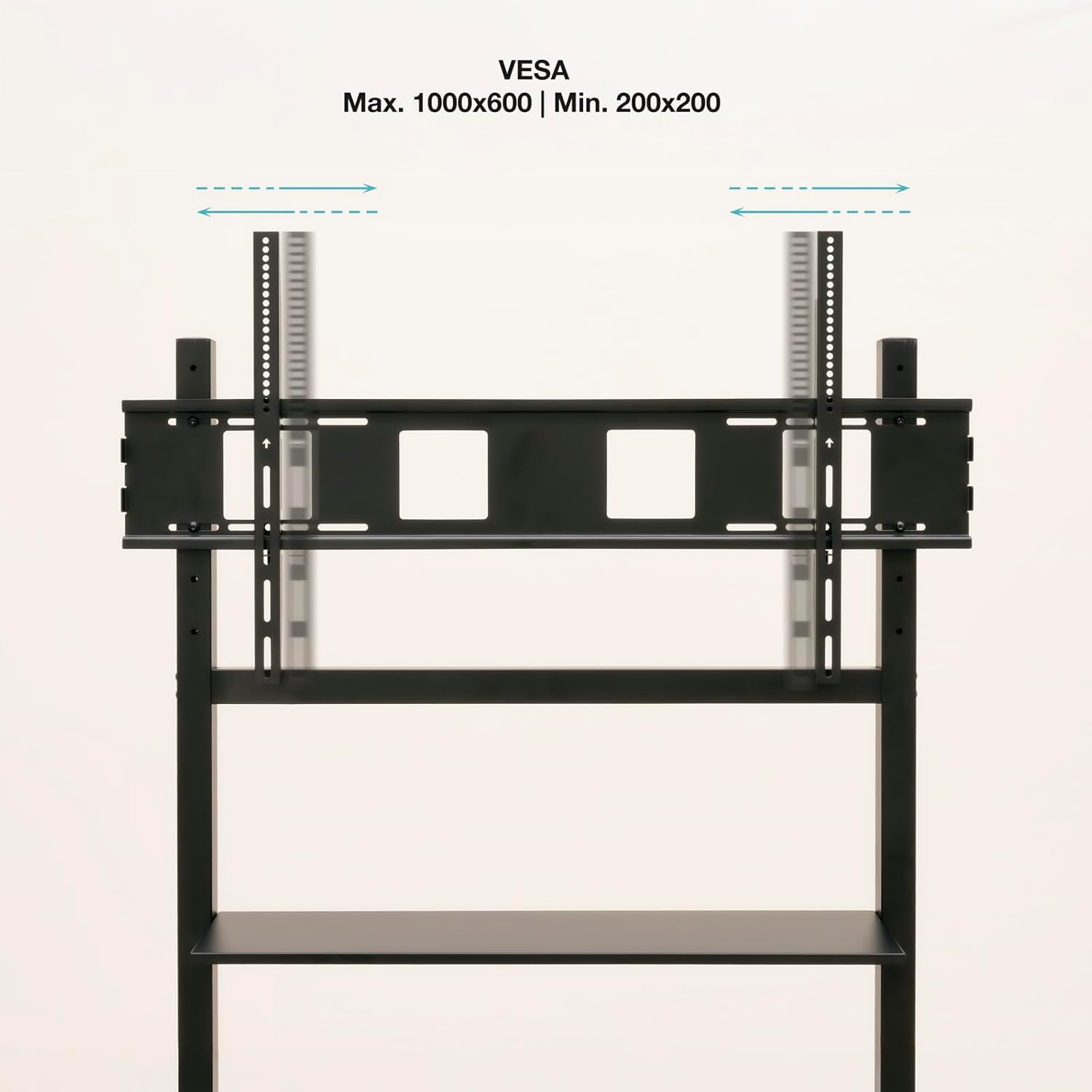 Suporte de Chão Ajustável com Rodas TooQ FS20105M-B para TV de 60-105"/ até 120kg - Imagem 3