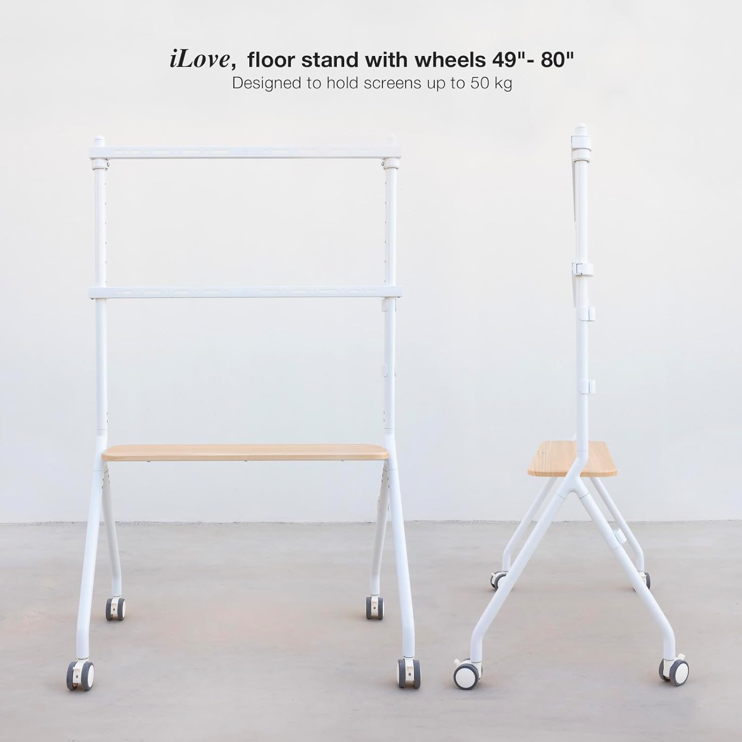 Suporte de Chão com Rodas TooQ iLOVE FS20207M-W para TV de 49-80"/ até 50kg - Imagem 2